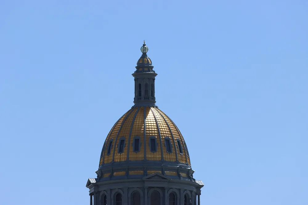 The gold dome of the Colorado State Capitol