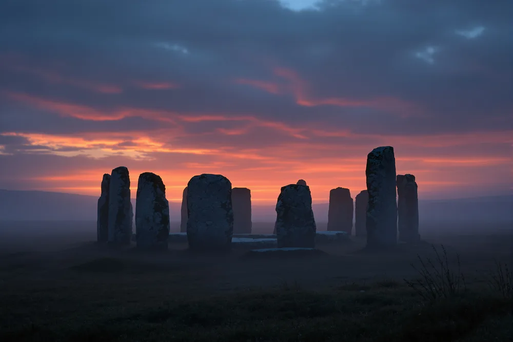A stone circle in the mist